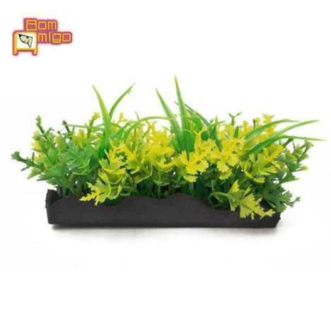 Enfeite para Aquário Alga Aquática Jardineira Amarillo - Bom Amigo Enfeite para Aquário Alga Aquática Jardineira Amarillo - Bom Amigo