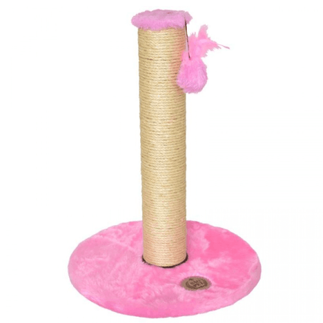 Arranhador São Pet Redondo em Pelúcia Rosa