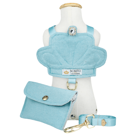 Coleira Peitoral Realeza Azul G Coleira Peitoral Realeza Azul G