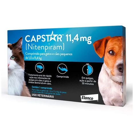 Antipulgas Capstar 11,4mg para Cães e Gatos de até 11kg - 1 Comprimido