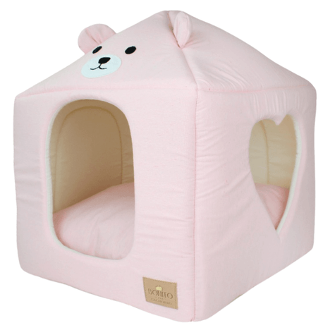 Casinha e Cama Coração Ursinho Rosa