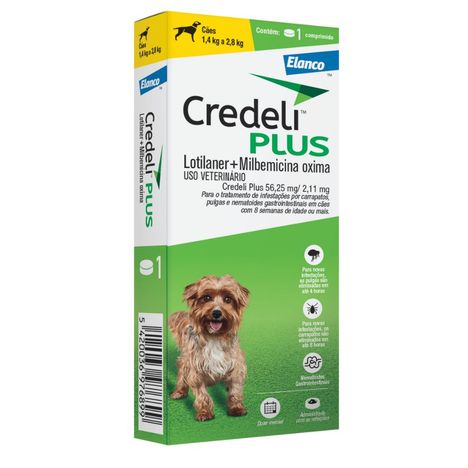 Antipulgas e Carrapatos Credeli Plus de 1,4kg á 2,8kg com 1 Comprimido Antipulgas e Carrapatos Credeli Plus de 1,4kg á 2,8kg com 1 Comprimido