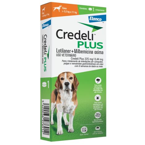 Antipulgas e Carrapatos Credeli Plus de 5,5kg á 11kg com 1 Comprimido Antipulgas e Carrapatos Credeli Plus de 5,5kg á 11kg com 1 Comprimido