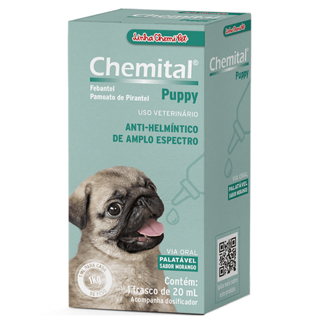 Vermífugo Chemital para Cães Filhotes 20ml Vermífugo Chemital para Cães Filhotes 20ml