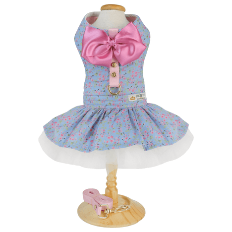 Vestido com Guia Lady Flores Azul PP Vestido com Guia Lady Flores Azul PP