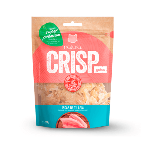 Natural Crisp para Gatos Sabor Isca de Tilápia 20g Natural Crisp para Gatos Sabor Isca de Tilápia 20g