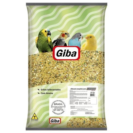 Alimento para Pássaros Giba Mix com Frutas Calopsita 10kg