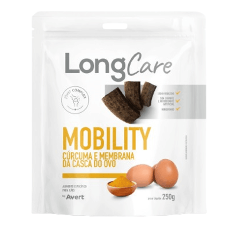 Petisco LongCare Mobility para Cães Adultos Sabor Cúrcuma e Membrana da Casca do Ovo 250g Petisco LongCare Mobility para Cães Adultos Sabor Cúrcuma e Membrana da Casca do Ovo 250g