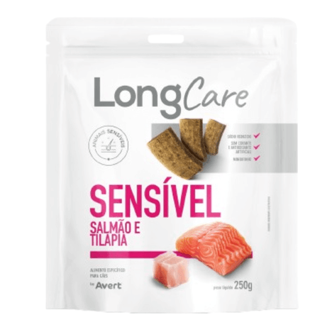 Petisco LongCare Sensível para Cães Adultos Sabor Salmão e Tilápia 250g Petisco LongCare Sensível para Cães Adultos Sabor Salmão e Tilápia 250g