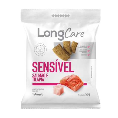Petisco LongCare Sensível para Cães Adultos Sabor Salmão e Tilápia 50g Petisco LongCare Sensível para Cães Adultos Sabor Salmão e Tilápia 50g