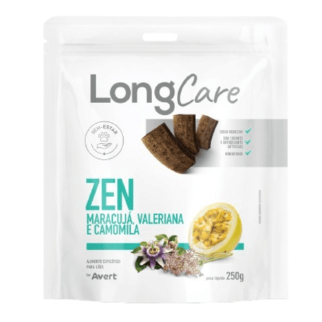 Petisco LongCare Zen para Cães Adultos Sabor Maracujá, Valeriana e Camomila 250g Petisco LongCare Zen para Cães Adultos Sabor Maracujá, Valeriana e Camomila 250g