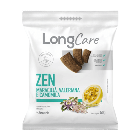 Petisco LongCare Zen para Cães Adultos Sabor Maracujá, Valeriana e Camomila 50g Petisco LongCare Zen para Cães Adultos Sabor Maracujá, Valeriana e Camomila 50g