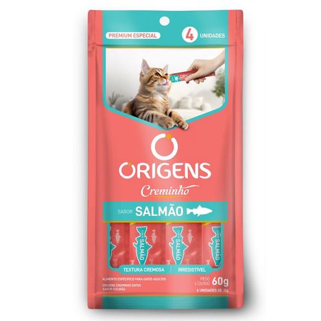 Petisco Cremoso Origens Creminho Salmão para Gatos 60g Petisco Cremoso Origens Creminho Salmão para Gatos 60g
