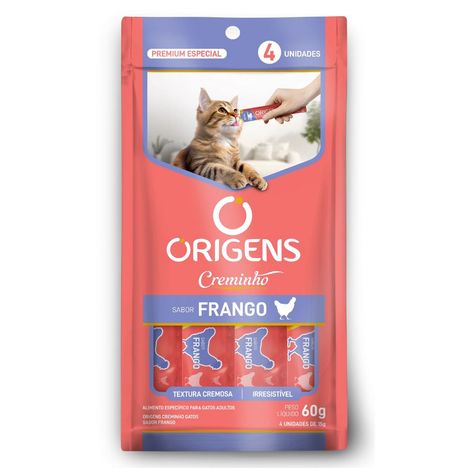 Petisco Cremoso Origens Creminho Frango para Gatos 60g Petisco Cremoso Origens Creminho Frango para Gatos 60g