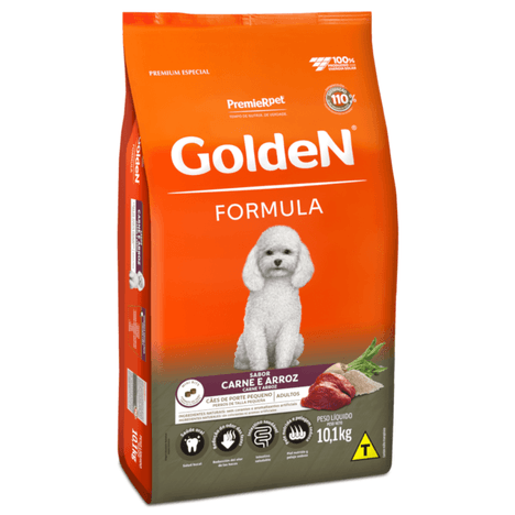 Ração Golden Fórmula Mini Bits Para Cães Adultos de Porte Pequeno Sabor Carne e Arroz 10 kg Ração Golden Fórmula Mini Bits Para Cães Adultos de Porte Pequeno Sabor Carne e Arroz 10 kg