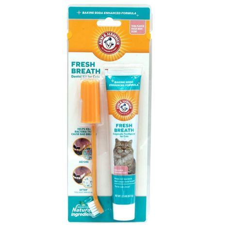 Arm & Hammer Fresh Breath Kit Escova, Dedeira e Pasta de Dente para Gatos Adultos Arm & Hammer Fresh Breath Kit Escova, Dedeira e Pasta de Dente para Gatos Adultos