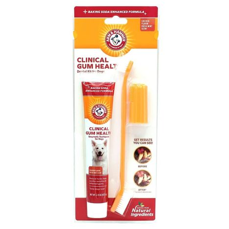 Arm & Hammer Clinical Gum Health Kit Escova, Dedeira e Pasta de Dentes para Cães - Sabor Frango
