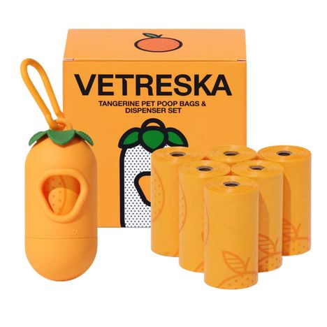 Kit Cata Caca Vetreska - 7 Rolos com Aroma de Tangerina Kit Cata Caca Vetreska - 7 Rolos com Aroma de Tangerina