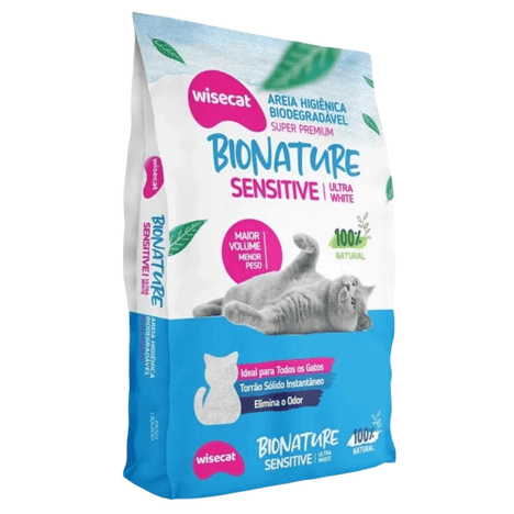 Areia Higiênica Biodegradável Bionature Sensitive 10 kg Areia Higiênica Biodegradável Bionature Sensitive 10 kg