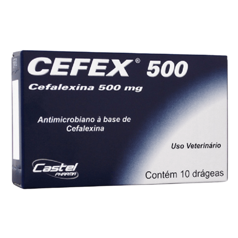 Antimicrobiano Cefex para Cães e Gatos com 10 Comprimidos de 500 mg Antimicrobiano Cefex para Cães e Gatos com 10 Comprimidos de 500 mg