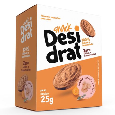 Snack Desidrat para Cães Sabor Frango com Cenoura e Alecrim 25g Snack Desidrat para Cães Sabor Frango com Cenoura e Alecrim 25g
