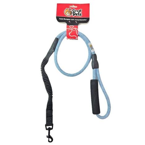 Guia Adestramento Bungee com Amortecedor Azul Claro Guia Adestramento Bungee com Amortecedor Azul Claro