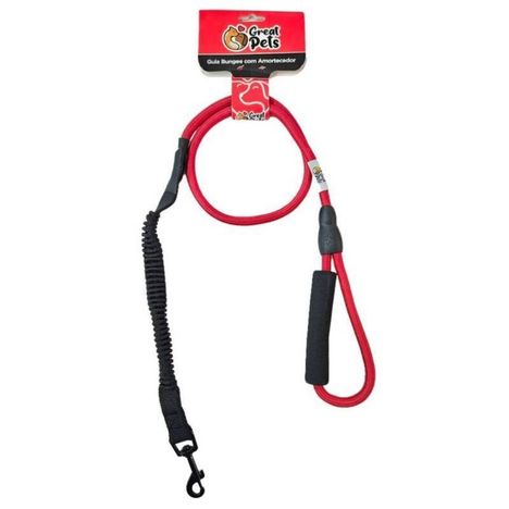 Guia Adestramento Bungee com Amortecedor Vermelha Guia Adestramento Bungee com Amortecedor Vermelha