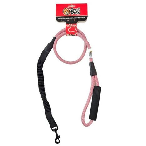 Guia Adestramento Bungee com Amortecedor Rosa Guia Adestramento Bungee com Amortecedor Rosa