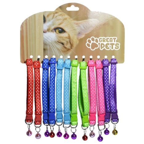 Coleira para Gatos Estampa de Bolinhas - 1 Unidade Cores Diversas