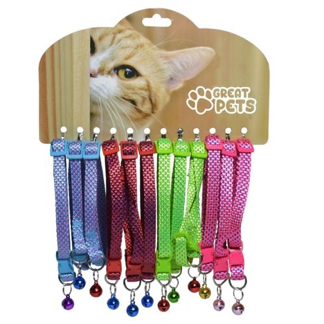 Coleira para Gatos Estampa Lisa - 1 Unidade Cores Diversas