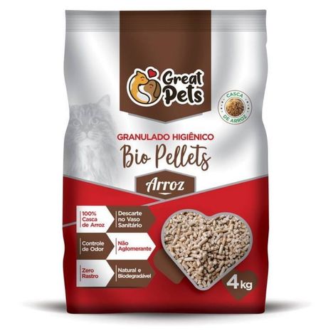 Granulado Higienico Bio Pellets Casca de Arroz - 4 kg Granulado Higienico Bio Pellets Casca de Arroz - 4 kg