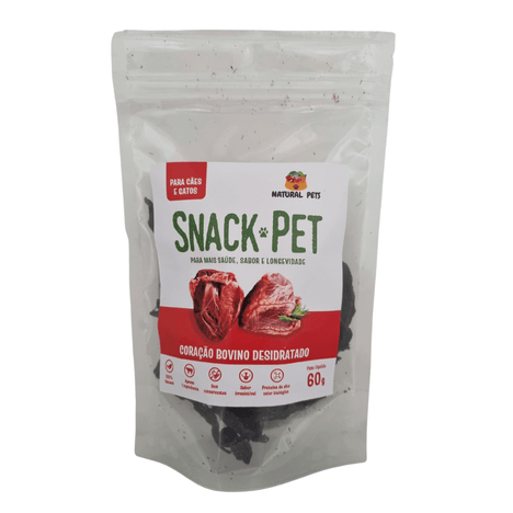 Snack Natural Desidratado Coração Bovino 60g Snack Natural Desidratado Coração Bovino 60g