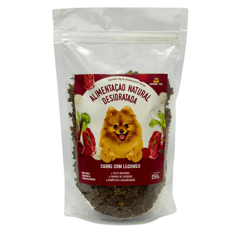 Alimentação Natural Desidratada com Carne e Legumes 250gr