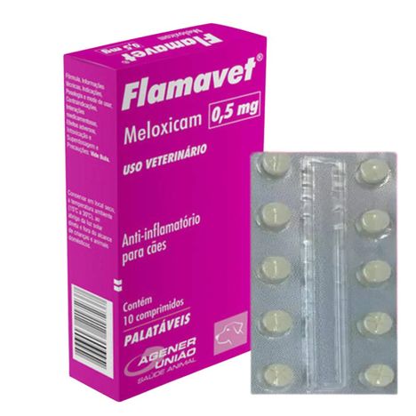 Anti-inflamatório Flamavet para Cães em Blister com 10 Comprimidos de 0,5 mg Anti-inflamatório Flamavet para Cães em Blister com 10 Comprimidos de 0,5 mg