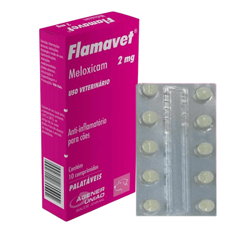 Anti-inflamatório Flamavet para Cães em Blister com 10 Comprimidos de 2 mg Anti-inflamatório Flamavet para Cães em Blister com 10 Comprimidos de 2 mg