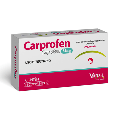 Carprofen 75mg com 14 Comprimidos Carprofen 75mg com 14 Comprimidos