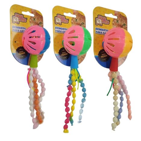 Brinquedo para Gatos Cat Guizo Tail Cores Sortidas - Bom Amigo Brinquedo para Gatos Cat Guizo Tail Cores Sortidas - Bom Amigo