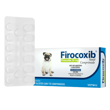 Anti-inflamatório e Analgésico Firocoxib para Cães com 14 Comprimidos de 50 mg Anti-inflamatório e Analgésico Firocoxib para Cães com 14 Comprimidos de 50 mg