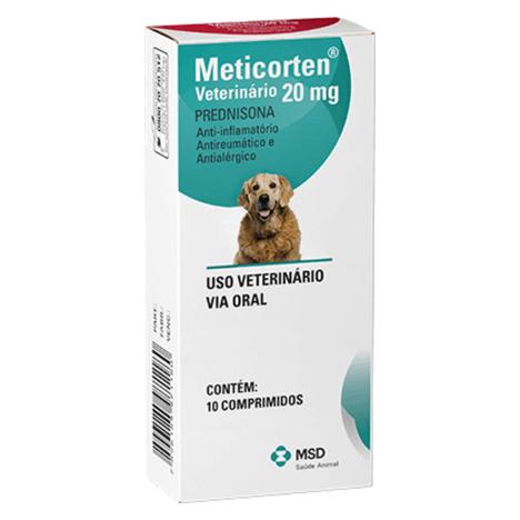 Anti-inflamatório Meticorten para Cães com 10 Comprimidos de 20 mg Anti-inflamatório Meticorten para Cães com 10 Comprimidos de 20 mg