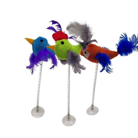 Brinquedo Cat Mola Pájaro com Mola para Gatos - Bom Amigo Brinquedo Cat Mola Pájaro com Mola para Gatos - Bom Amigo