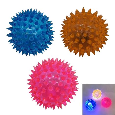 Dog Ball Spike Light Interativa com Luz para Cães - Bom Amigo