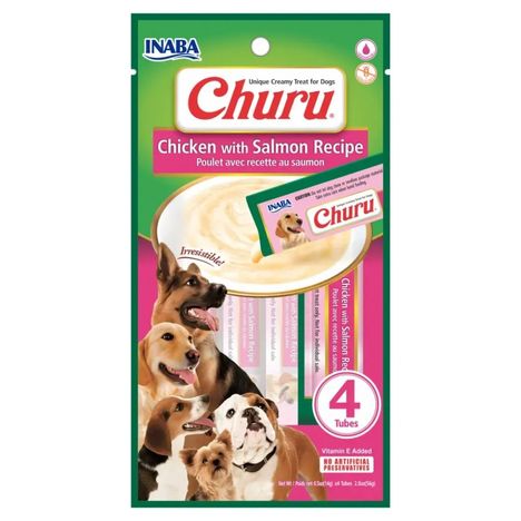 Purê Churu Frango com Salmão para Cães 56g Purê Churu Frango com Salmão para Cães 56g