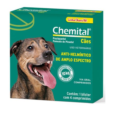Vermífugo Chemital para Cães - 4 Comprimidos Vermífugo Chemital para Cães - 4 Comprimidos
