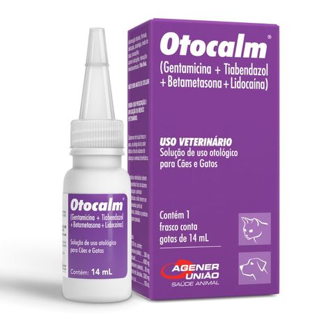 Otocalm Agener União Solução Otológico para Cães e Gatos 14ml
