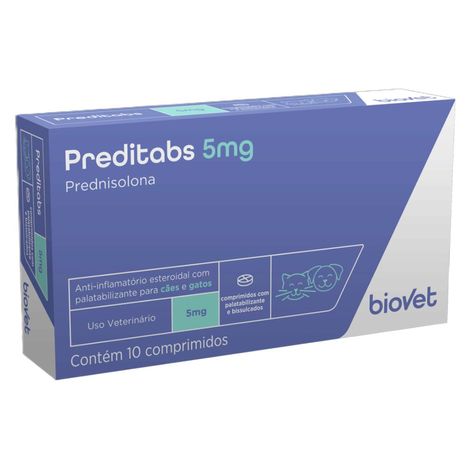 Preditabs 5 mg Anti-inflamatório para Cães e Gatos 10 Comprimidos