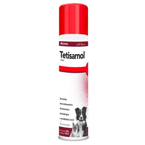 Sarnicida Coveli Tetisarnol Spray para Cães e Gatos 125g