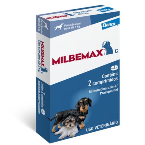 Vermífugo Milbemax C Cães até 5kg 2 comprimidos