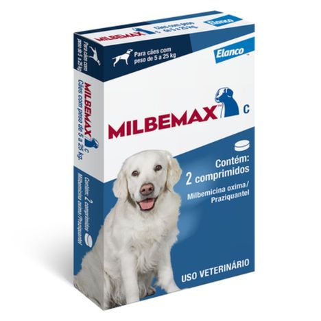 Vermífugo Milbemax C Cães de 5kg a 25kg 2 comprimidos