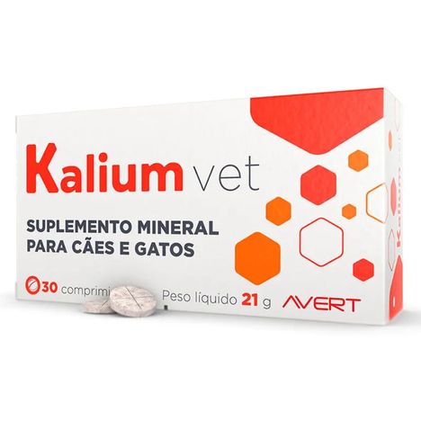 Kalium Vet Suplemento Mineral para Cães e Gatos - 30 comprimidos