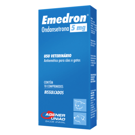 Antiemético Emedron para Cães e Gatos com 10 Comprimidos de 5 mg Antiemético Emedron para Cães e Gatos com 10 Comprimidos de 5 mg